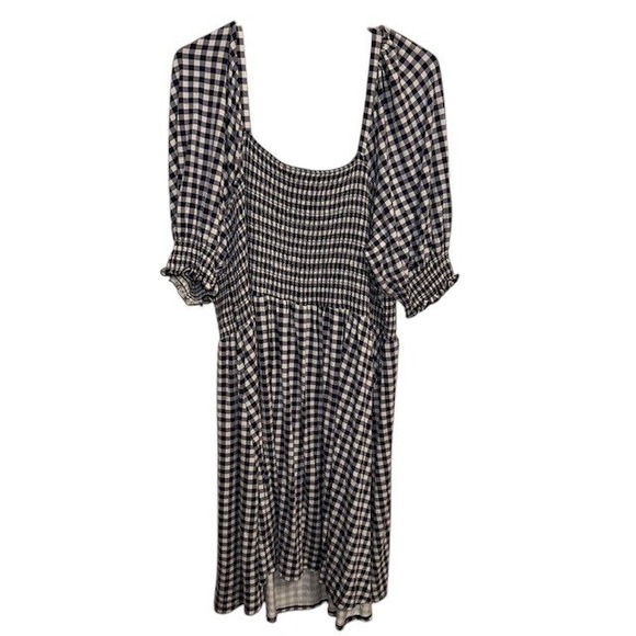Draper James Gingham Dress Smocked Mini Square Neck Short Sleeve Casual Size 2X - Picture 4 of 13